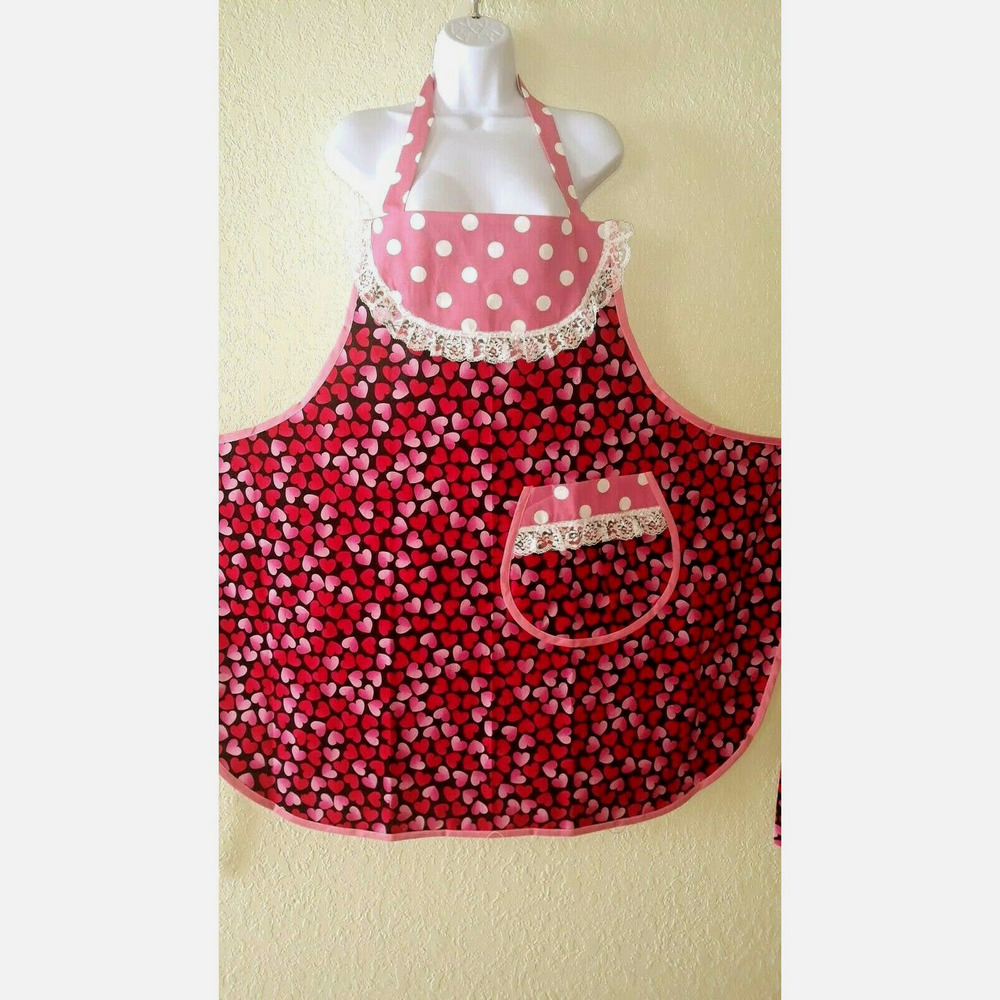 Women's HEART Apron Pocket  Kitchen Aprons Cotton